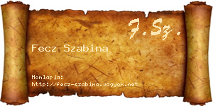 Fecz Szabina névjegykártya