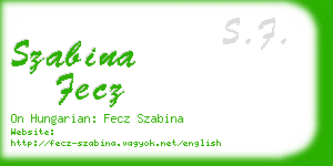 szabina fecz business card